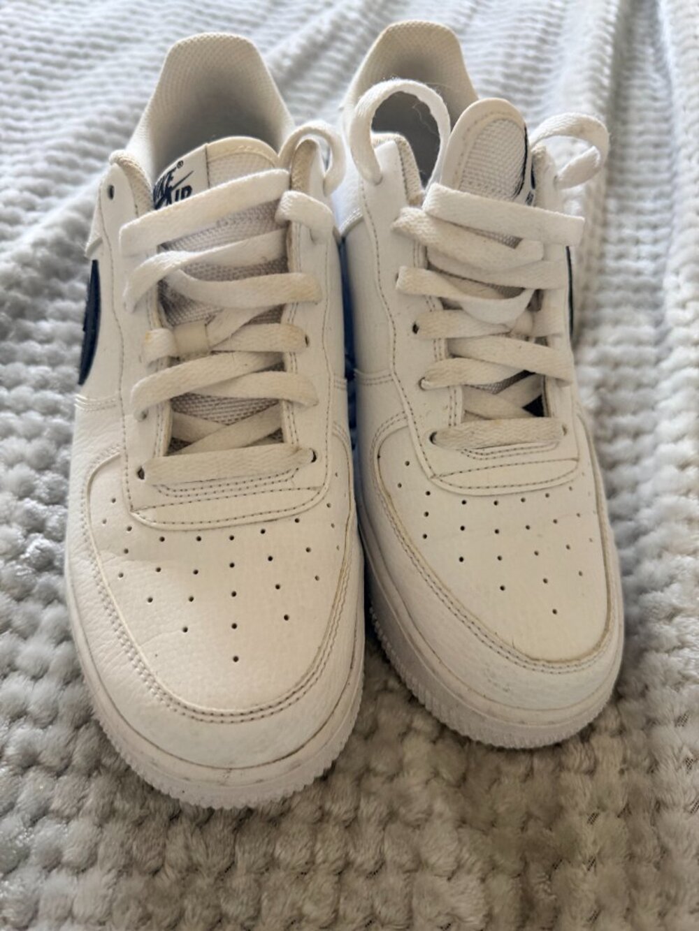 y2k Nike Air Force 1 Low White black Sneakers with new laces - Picture 16 of 16